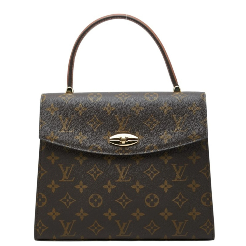 Louis Vuitton Monogram Malesherbes Handbag M51379 Brown Leather Women's LOUIS...